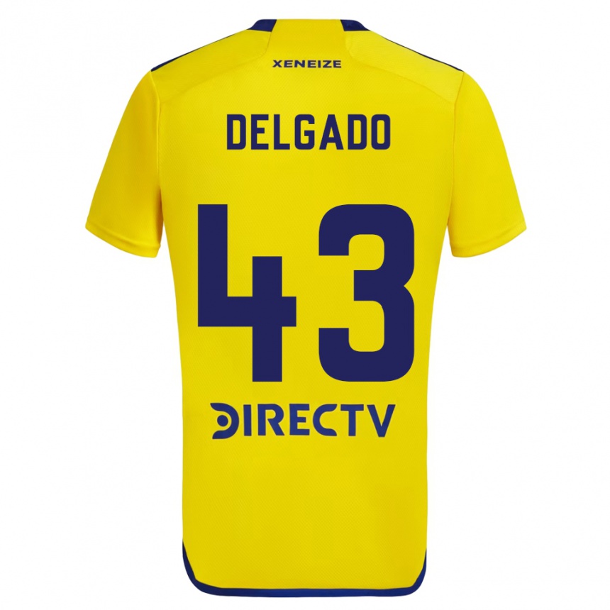 Niño Fútbol Camiseta Milton Delgado #43 Amarillo Azul 2ª Equipación 2024/25 Argentina