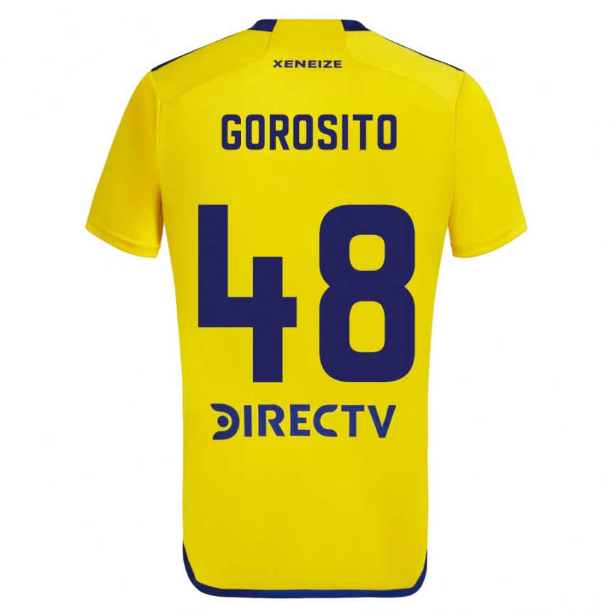 Niño Fútbol Camiseta Dylan Gorosito #48 Amarillo Azul 2ª Equipación 2024/25 Argentina