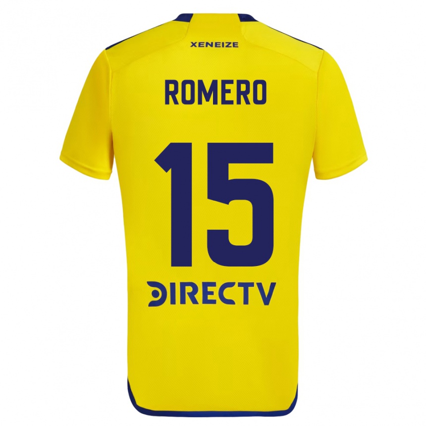 Niño Fútbol Camiseta Alejo Romero #15 Amarillo Azul 2ª Equipación 2024/25 Argentina