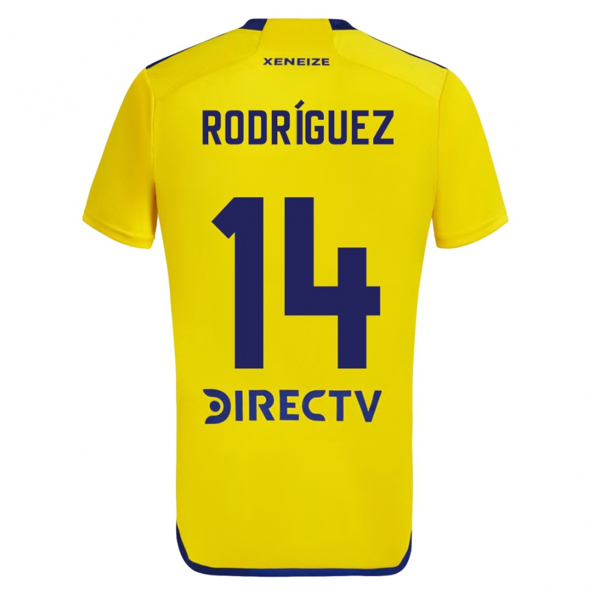 Niño Fútbol Camiseta Isaías Rodríguez #14 Amarillo Azul 2ª Equipación 2024/25 Argentina