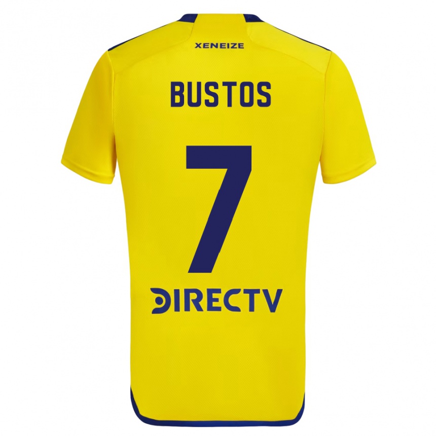 Niño Fútbol Camiseta Tomás Bustos #7 Amarillo Azul 2ª Equipación 2024/25 Argentina