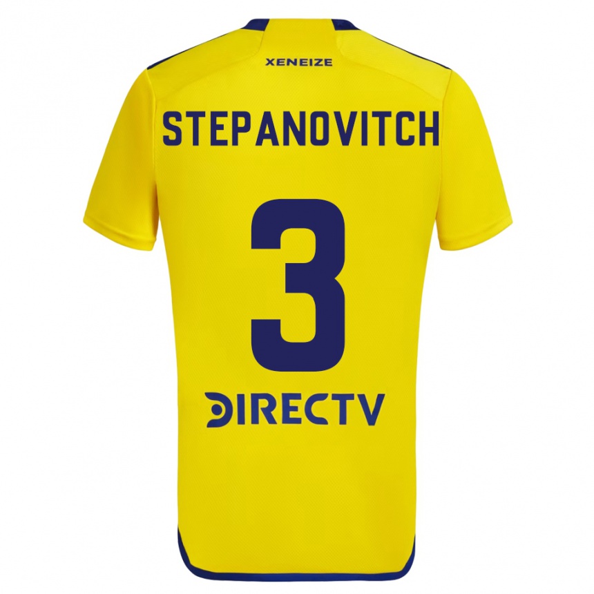 Niño Fútbol Camiseta Nicolás Stepanovitch #3 Amarillo Azul 2ª Equipación 2024/25 Argentina