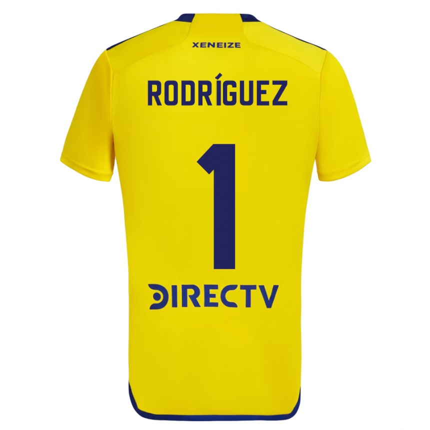 Niño Fútbol Camiseta Fernando Rodríguez #1 Amarillo Azul 2ª Equipación 2024/25 Argentina