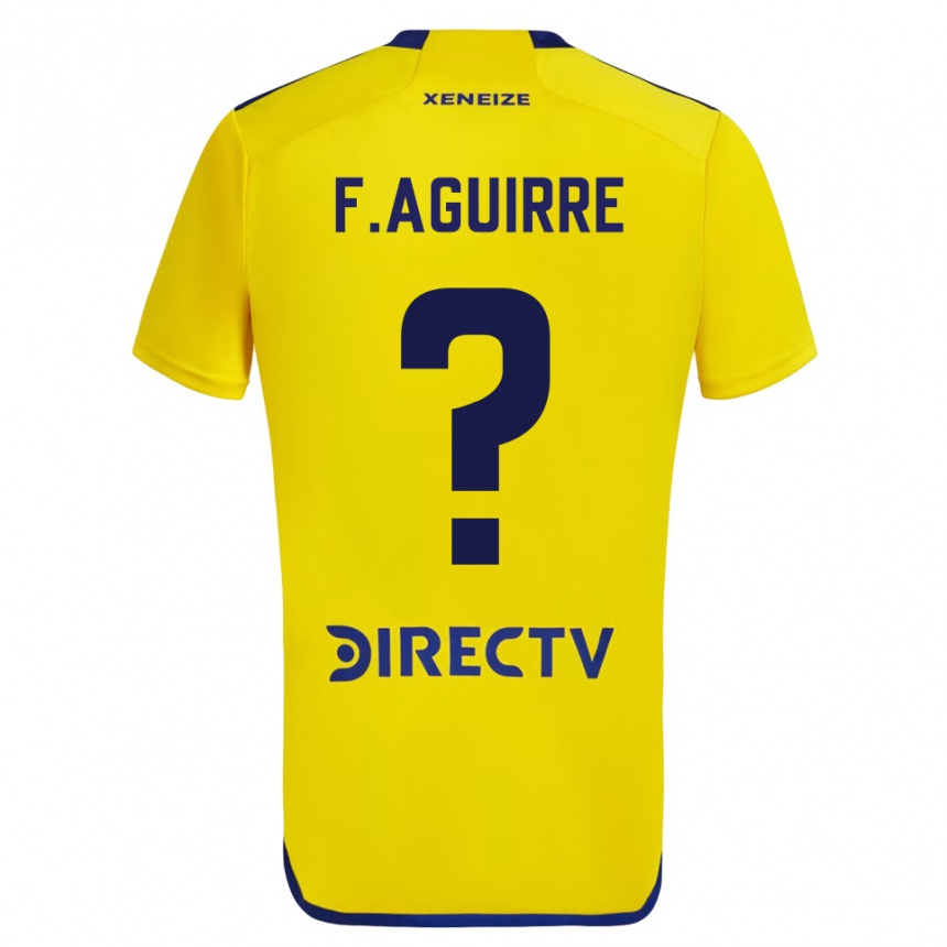 Niño Fútbol Camiseta Federico Aguirre #0 Amarillo Azul 2ª Equipación 2024/25 Argentina