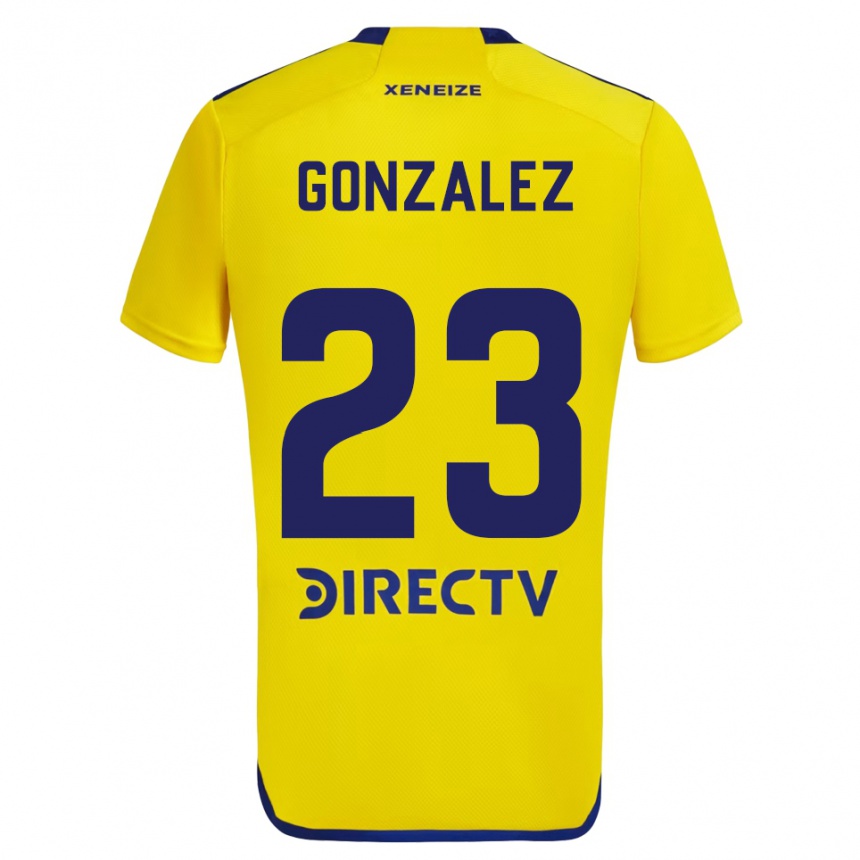 Niño Fútbol Camiseta Diego González #23 Amarillo Azul 2ª Equipación 2024/25 Argentina