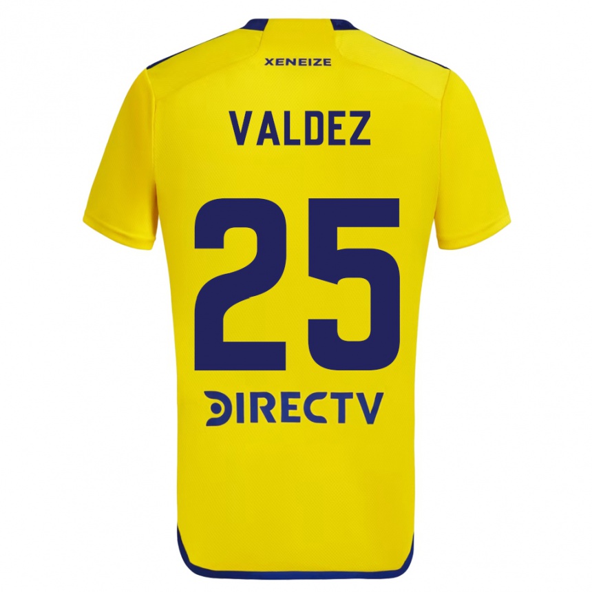 Niño Fútbol Camiseta Bruno Valdez #25 Amarillo Azul 2ª Equipación 2024/25 Argentina