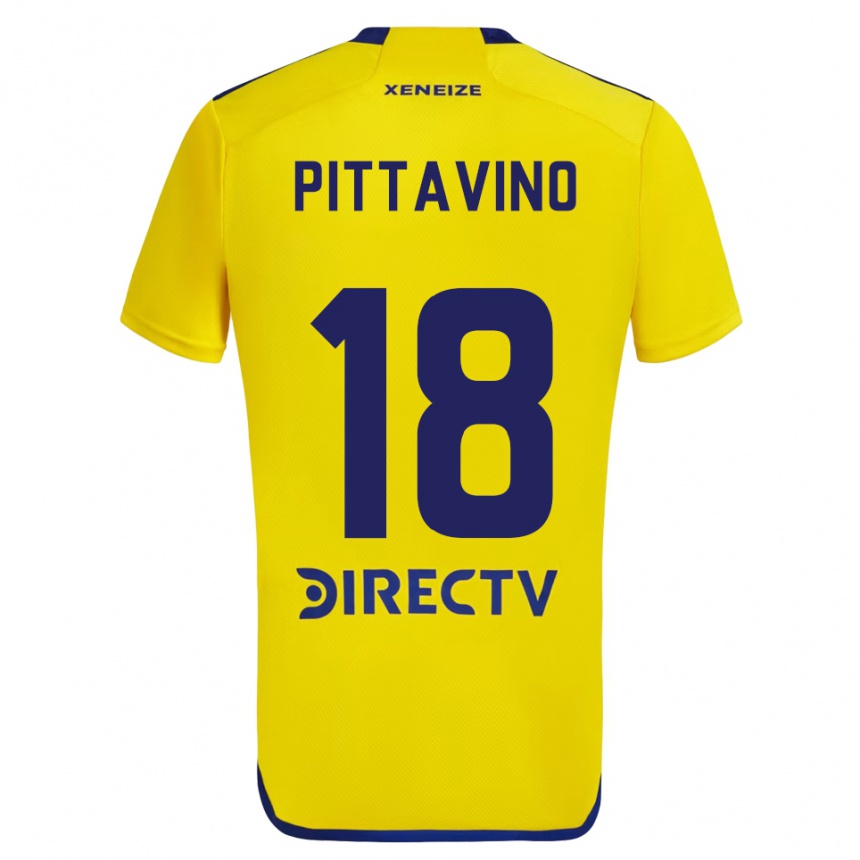 Niño Fútbol Camiseta Rodrigo Pittavino #18 Amarillo Azul 2ª Equipación 2024/25 Argentina