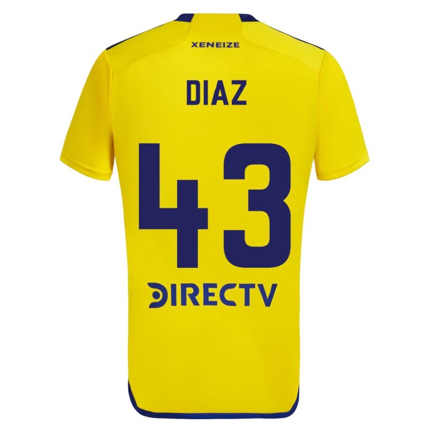 Niño Fútbol Camiseta Tomás Díaz #43 Amarillo Azul 2ª Equipación 2024/25 Argentina