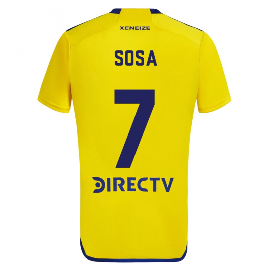 Niño Fútbol Camiseta Elián Sosa #7 Amarillo Azul 2ª Equipación 2024/25 Argentina