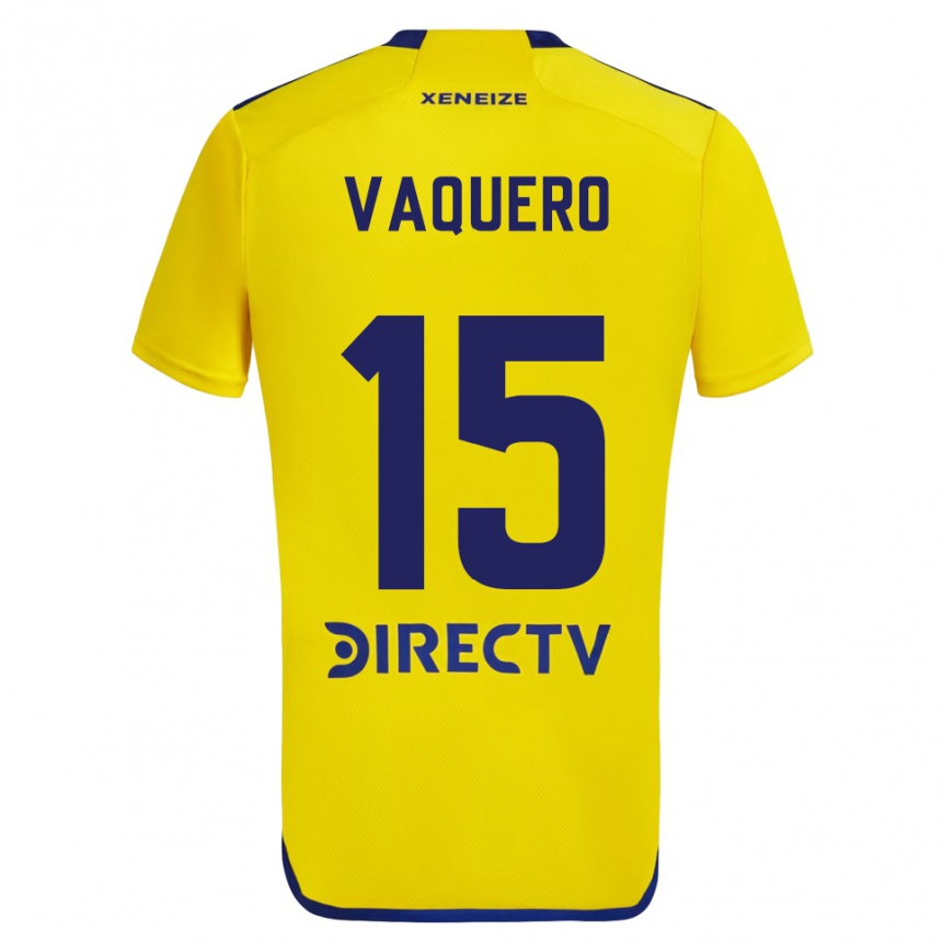 Niño Fútbol Camiseta Iván Vaquero #15 Amarillo Azul 2ª Equipación 2024/25 Argentina