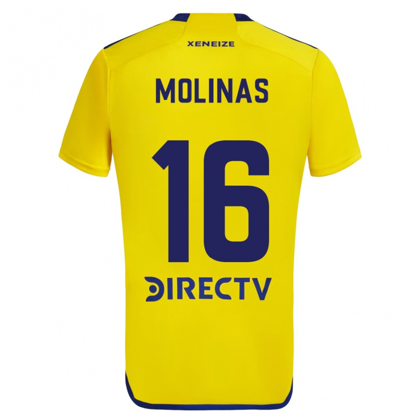 Niño Fútbol Camiseta Aaron Molinas #16 Amarillo Azul 2ª Equipación 2024/25 Argentina