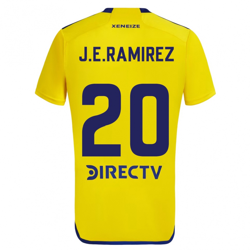 Niño Fútbol Camiseta Juan Edgardo Ramirez #20 Amarillo Azul 2ª Equipación 2024/25 Argentina