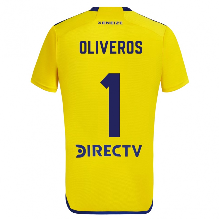 Niño Fútbol Camiseta Laurina Oliveros #1 Amarillo Azul 2ª Equipación 2024/25 Argentina