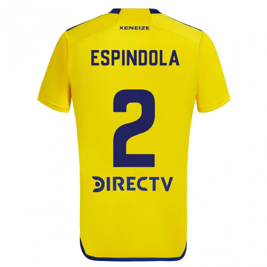 Niño Fútbol Camiseta Noelia Espindola #2 Amarillo Azul 2ª Equipación 2024/25 Argentina