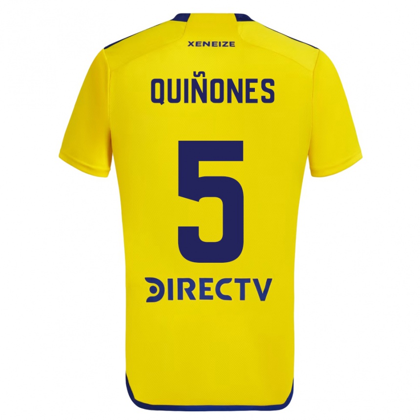 Niño Fútbol Camiseta Florencia Quiñones #5 Amarillo Azul 2ª Equipación 2024/25 Argentina