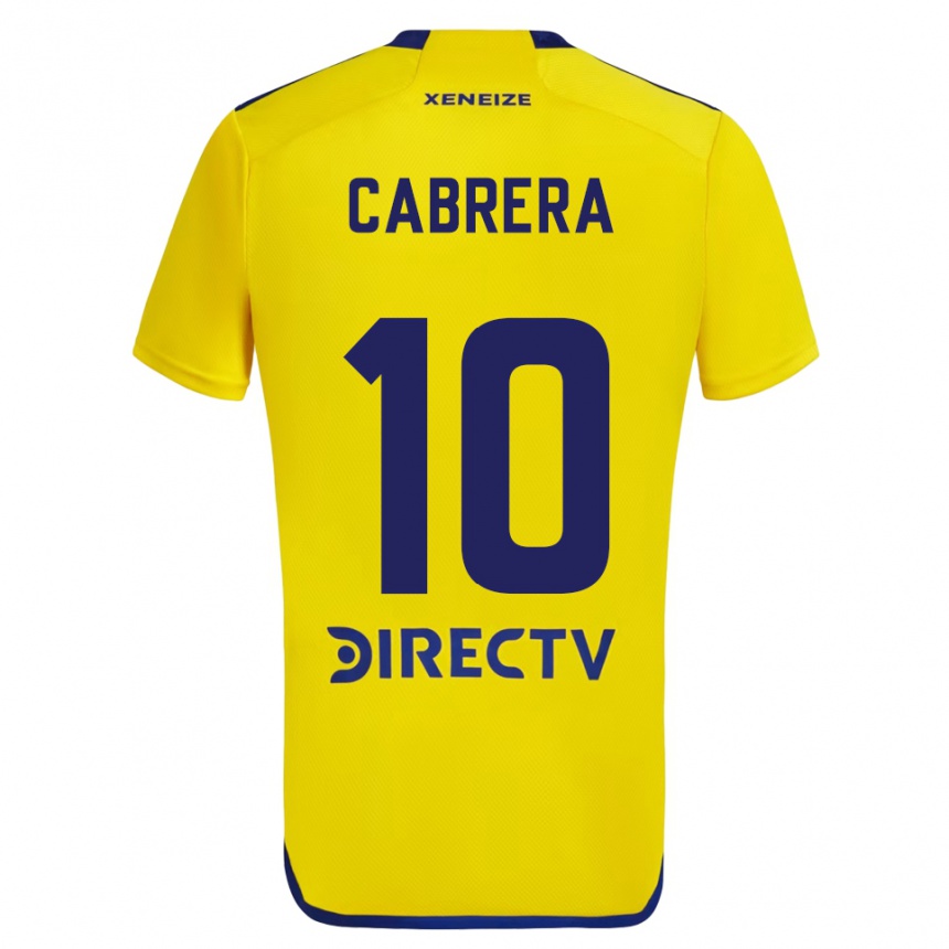 Niño Fútbol Camiseta Micaela Cabrera #10 Amarillo Azul 2ª Equipación 2024/25 Argentina