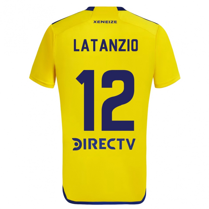 Niño Fútbol Camiseta Florencia Latanzio #12 Amarillo Azul 2ª Equipación 2024/25 Argentina