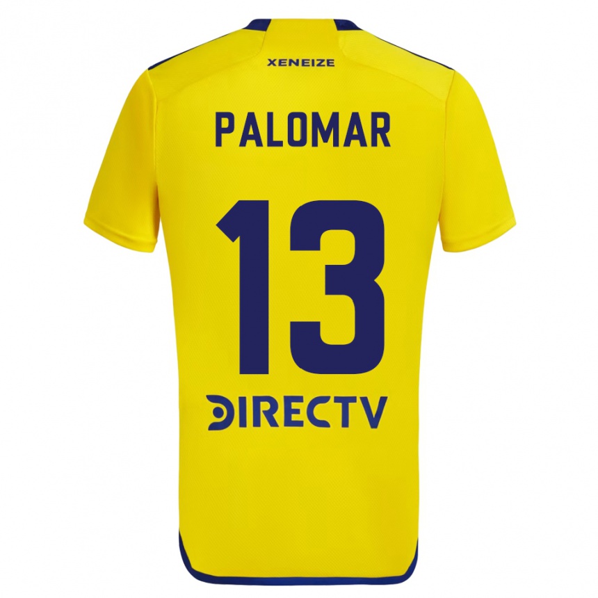 Niño Fútbol Camiseta Estefania Palomar #13 Amarillo Azul 2ª Equipación 2024/25 Argentina