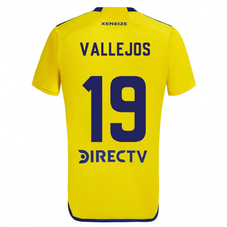 Niño Fútbol Camiseta Fabiana Vallejos #19 Amarillo Azul 2ª Equipación 2024/25 Argentina