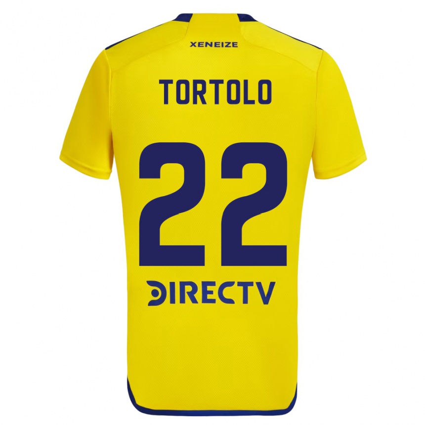 Niño Fútbol Camiseta Dulce Tortolo #22 Amarillo Azul 2ª Equipación 2024/25 Argentina