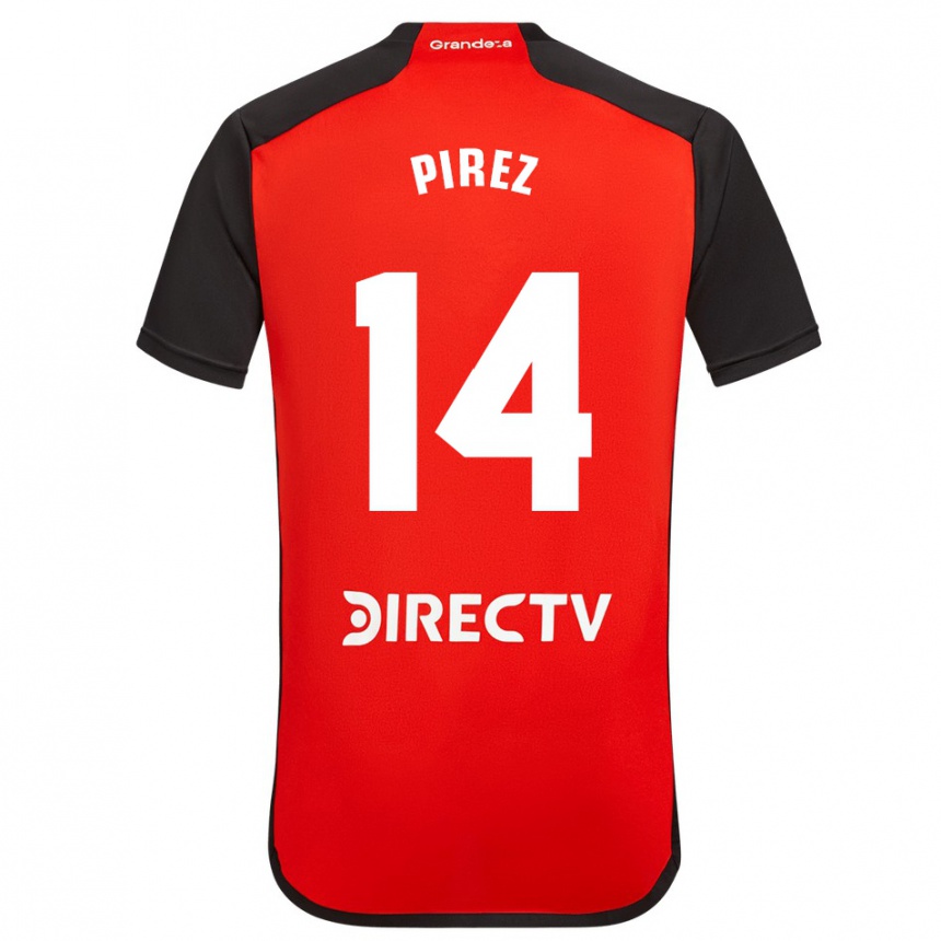 Niño Fútbol Camiseta Leandro González Pírez #14 Rojo Negro Blanco 2ª Equipación 2024/25 Argentina