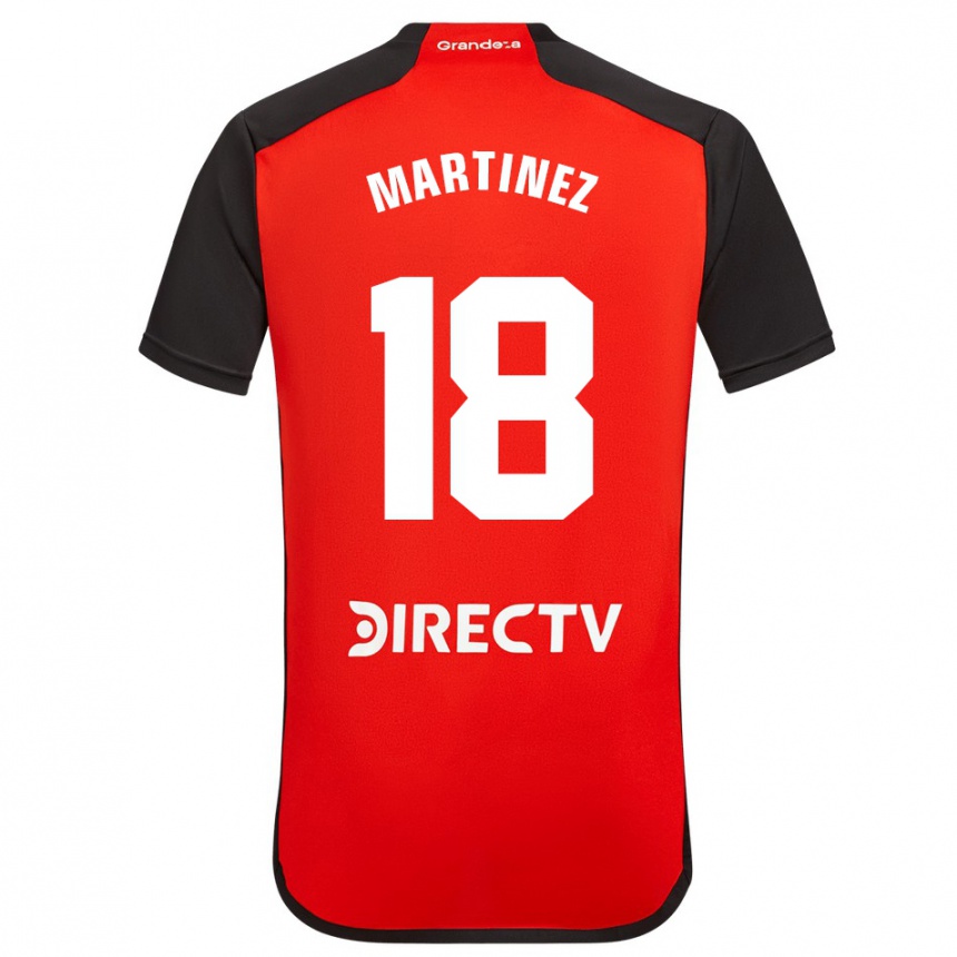 Niño Fútbol Camiseta Pity Martínez #18 Rojo Negro Blanco 2ª Equipación 2024/25 Argentina