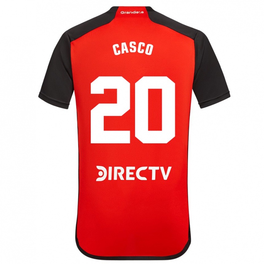 Niño Fútbol Camiseta Milton Casco #20 Rojo Negro Blanco 2ª Equipación 2024/25 Argentina