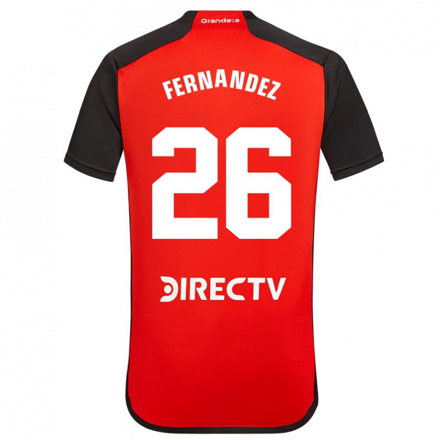 Niño Fútbol Camiseta Nacho Fernández #26 Rojo Negro Blanco 2ª Equipación 2024/25 Argentina