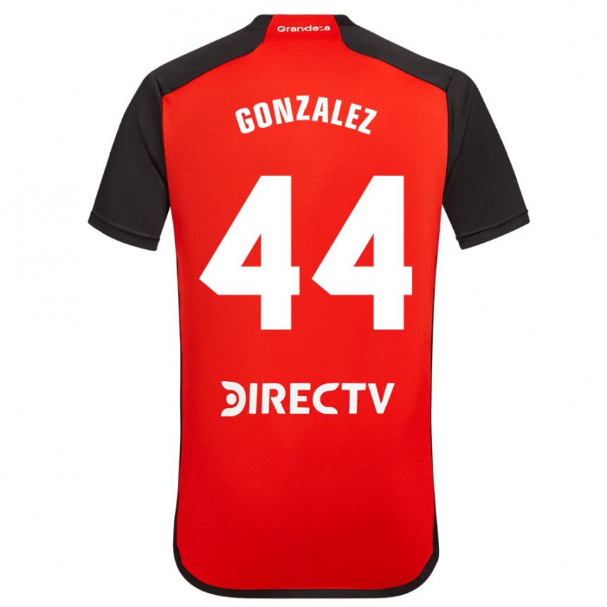 Niño Fútbol Camiseta Alexis González #44 Rojo Negro Blanco 2ª Equipación 2024/25 Argentina