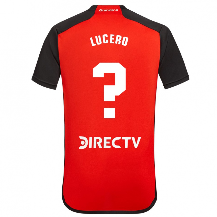 Niño Fútbol Camiseta Valentin Lucero #0 Rojo Negro Blanco 2ª Equipación 2024/25 Argentina