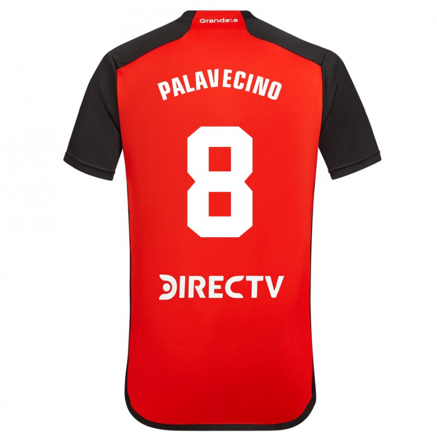 Niño Fútbol Camiseta Agustín Palavecino #8 Rojo Negro Blanco 2ª Equipación 2024/25 Argentina