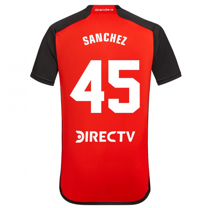 Niño Fútbol Camiseta Sebastián Sánchez #45 Rojo Negro Blanco 2ª Equipación 2024/25 Argentina