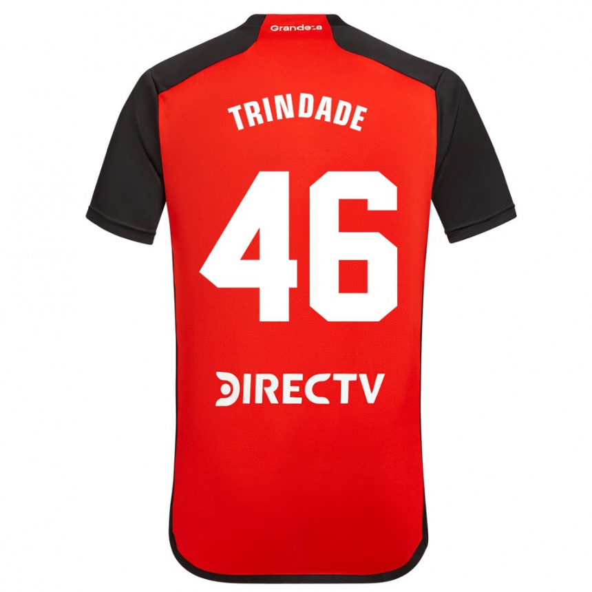 Niño Fútbol Camiseta Gonzalo Trindade #46 Rojo Negro Blanco 2ª Equipación 2024/25 Argentina