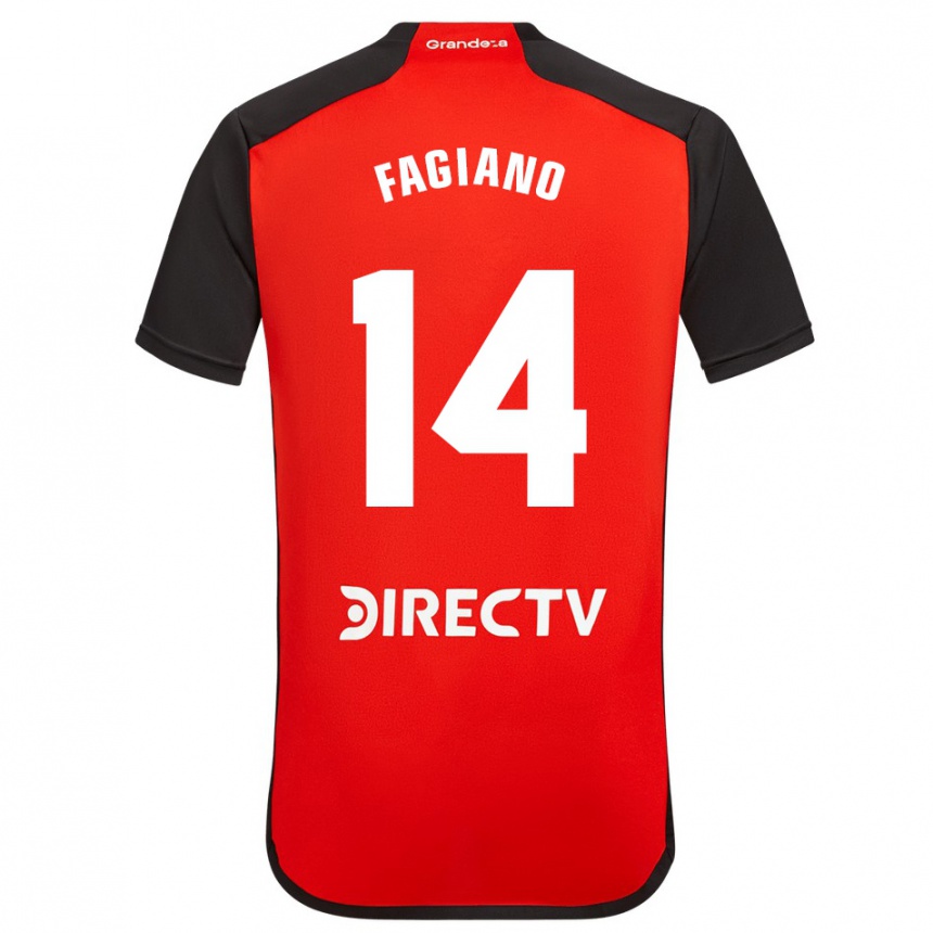 Niño Fútbol Camiseta Paloma Fagiano #14 Rojo Negro Blanco 2ª Equipación 2024/25 Argentina