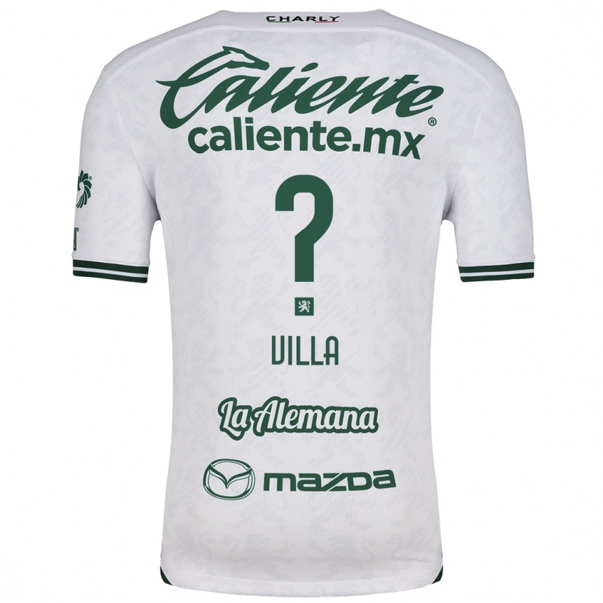 Niño Fútbol Camiseta Óscar Villa #0 Blanco Verde 2ª Equipación 2024/25 Argentina