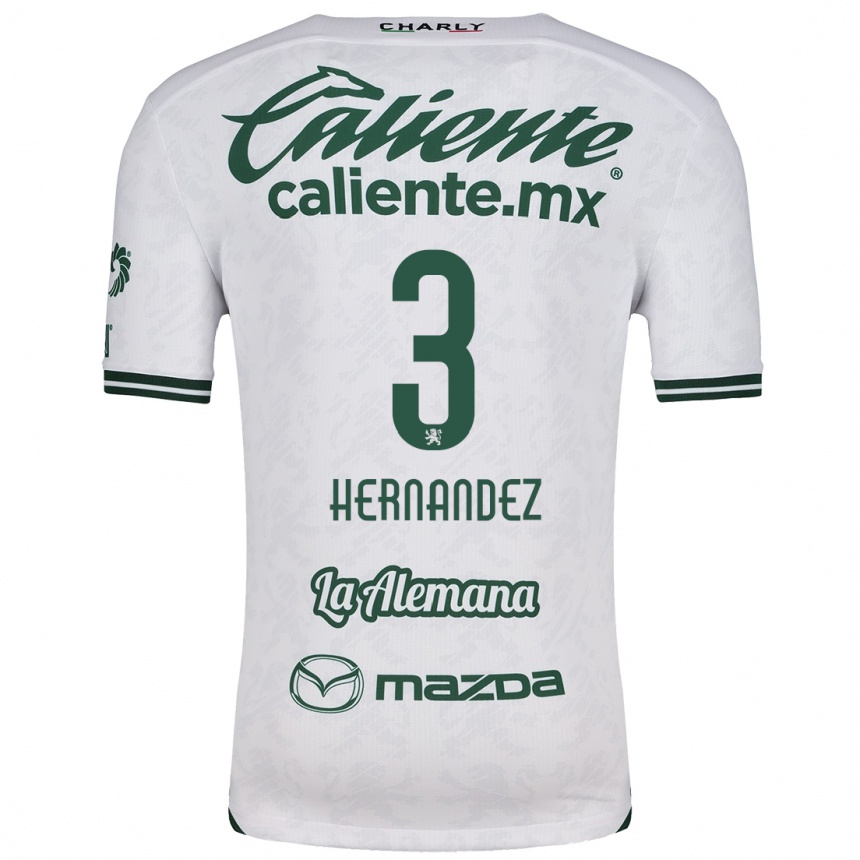 Niño Fútbol Camiseta Pedro Hernández #3 Blanco Verde 2ª Equipación 2024/25 Argentina