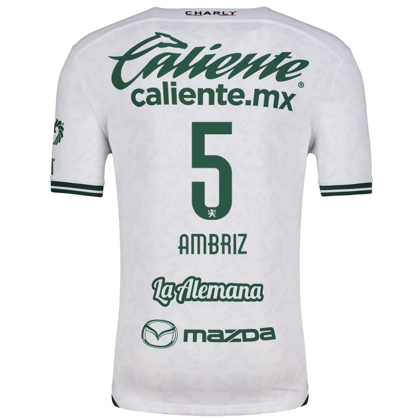 Niño Fútbol Camiseta Fidel Ambríz #5 Blanco Verde 2ª Equipación 2024/25 Argentina