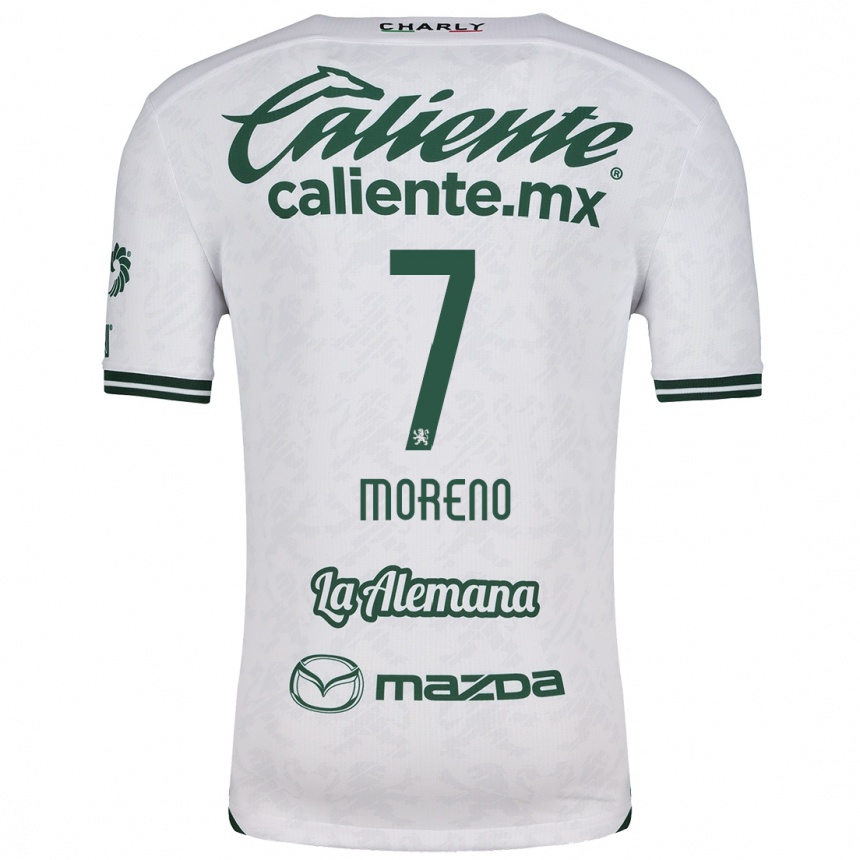 Niño Fútbol Camiseta Iván Moreno #7 Blanco Verde 2ª Equipación 2024/25 Argentina