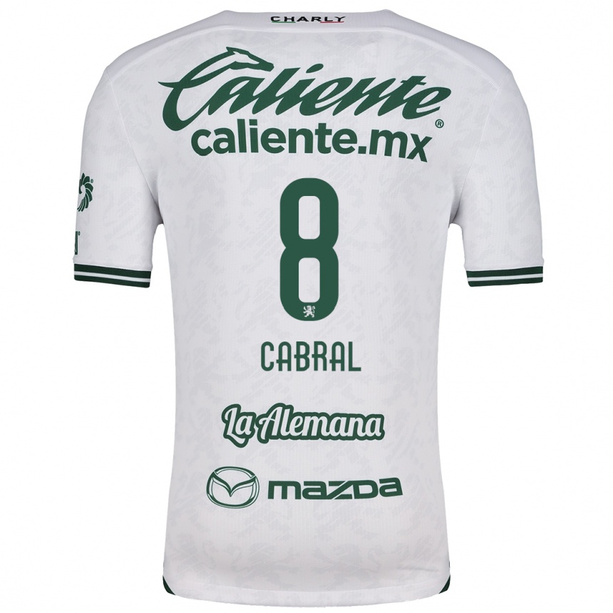 Niño Fútbol Camiseta Luciano Cabral #8 Blanco Verde 2ª Equipación 2024/25 Argentina