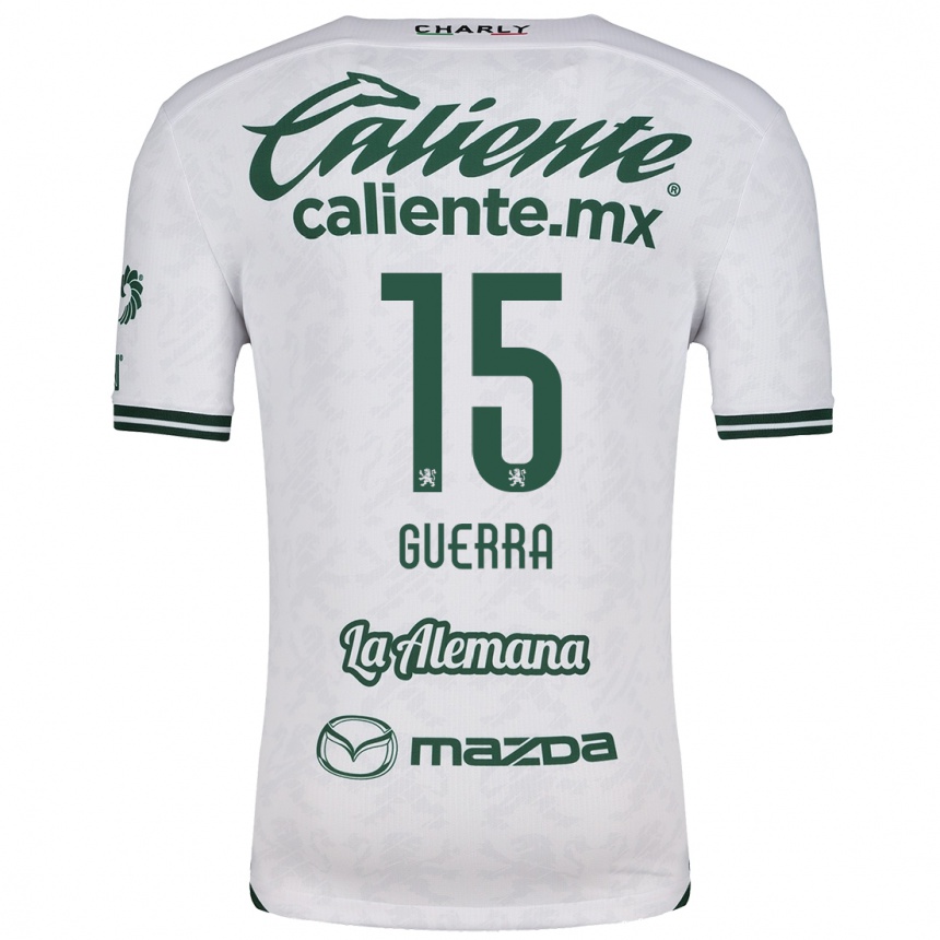 Niño Fútbol Camiseta Edgar Guerra #15 Blanco Verde 2ª Equipación 2024/25 Argentina