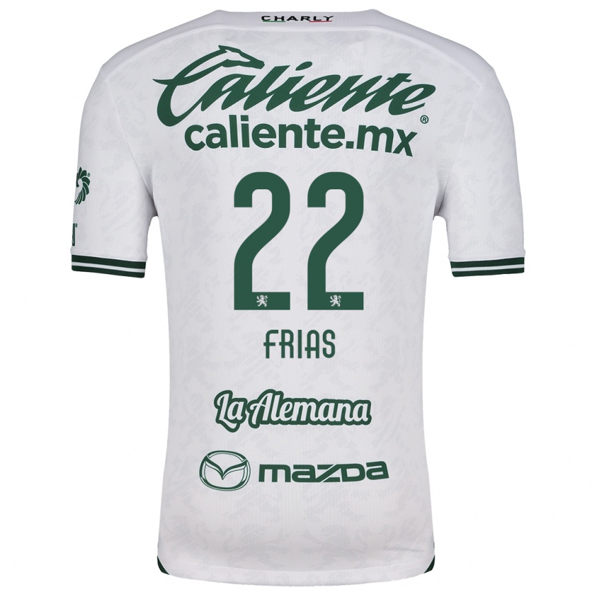 Niño Fútbol Camiseta Adonis Frías #22 Blanco Verde 2ª Equipación 2024/25 Argentina