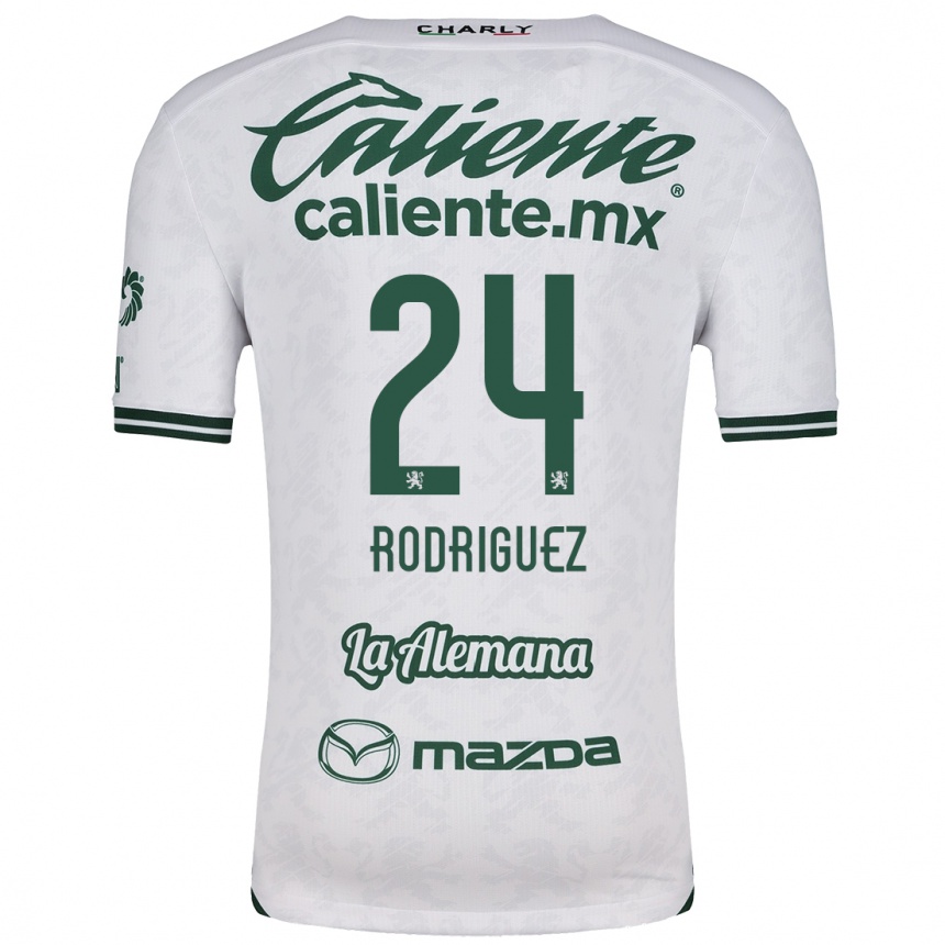 Niño Fútbol Camiseta Osvaldo Rodríguez #24 Blanco Verde 2ª Equipación 2024/25 Argentina