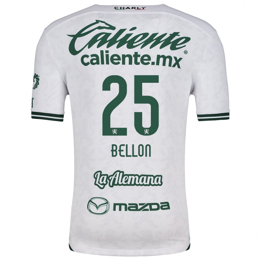 Niño Fútbol Camiseta Paul Bellón #25 Blanco Verde 2ª Equipación 2024/25 Argentina