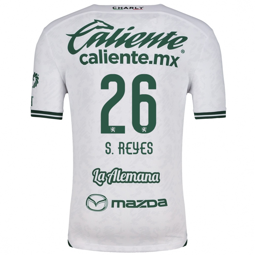 Niño Fútbol Camiseta Salvador Reyes #26 Blanco Verde 2ª Equipación 2024/25 Argentina