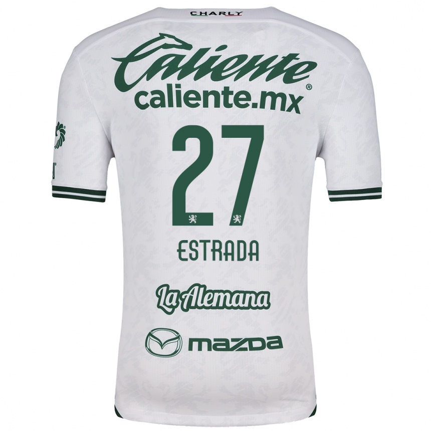 Niño Fútbol Camiseta Ángel Estrada #27 Blanco Verde 2ª Equipación 2024/25 Argentina