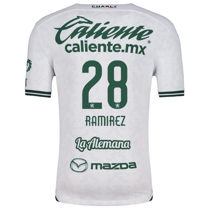 Niño Fútbol Camiseta David Ramírez #28 Blanco Verde 2ª Equipación 2024/25 Argentina