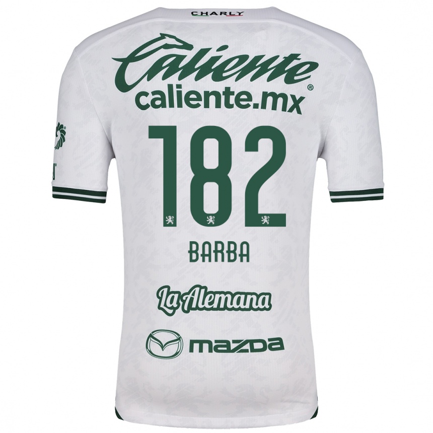 Niño Fútbol Camiseta Austin Barba #182 Blanco Verde 2ª Equipación 2024/25 Argentina