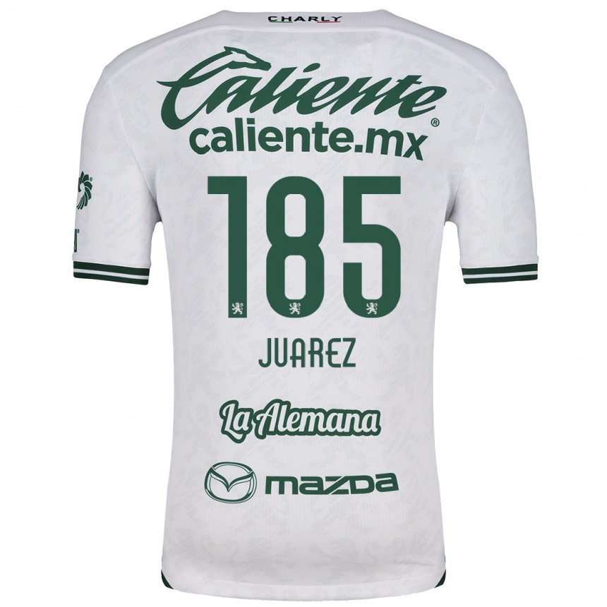 Niño Fútbol Camiseta Moisés Juárez #185 Blanco Verde 2ª Equipación 2024/25 Argentina