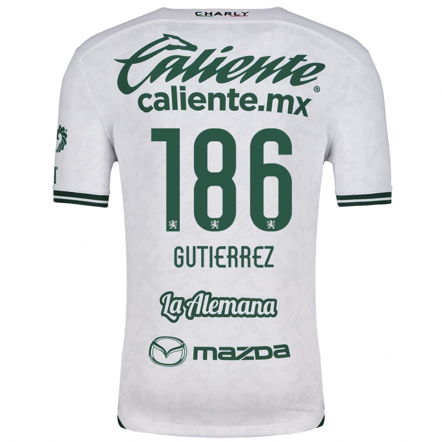 Niño Fútbol Camiseta Alan Gutiérrez #186 Blanco Verde 2ª Equipación 2024/25 Argentina