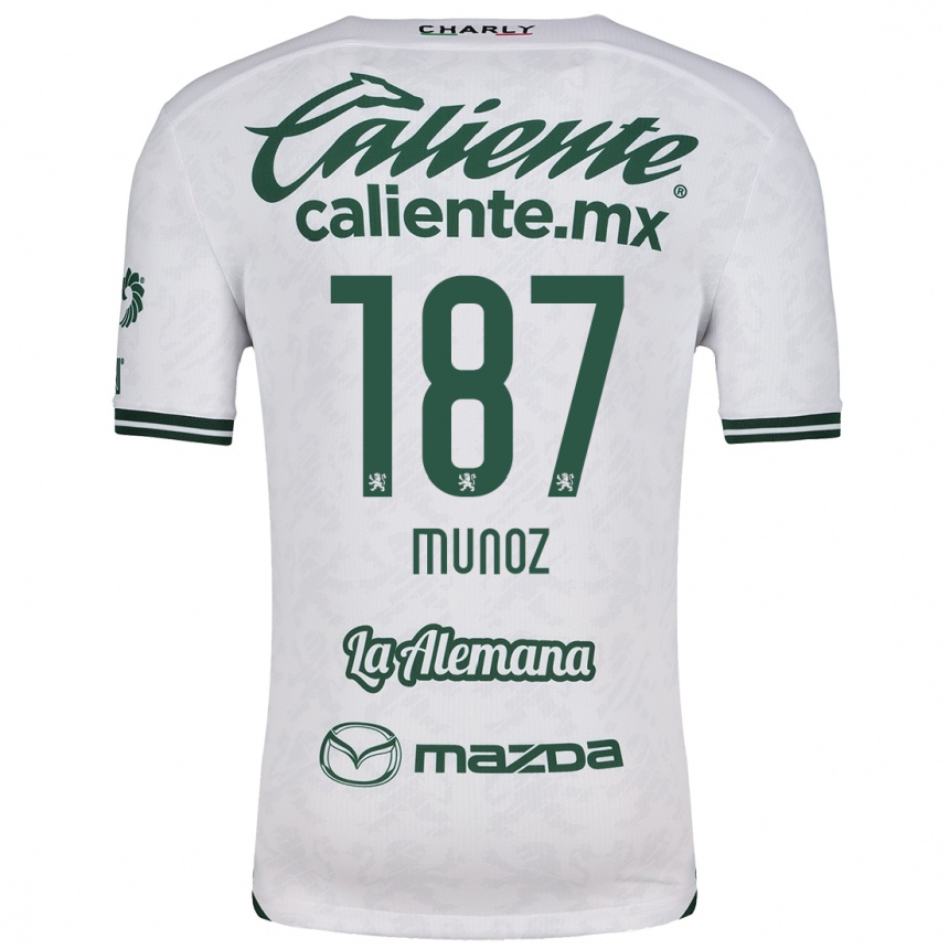 Niño Fútbol Camiseta Diego Muñoz #187 Blanco Verde 2ª Equipación 2024/25 Argentina